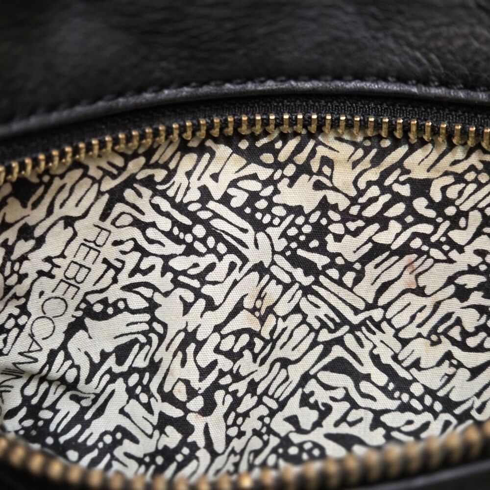 REBECCA MINKOFF Mini 5 Zip Black Leather Crossbody Bag Gold Chain Strap Hardware - Picture 9 of 12